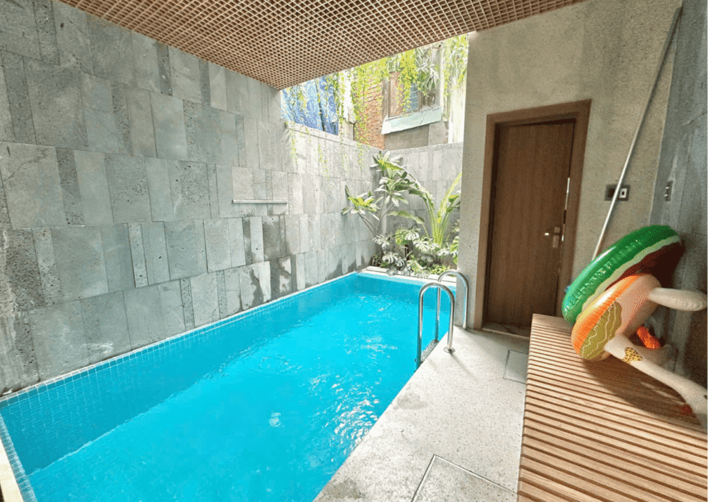 NHÀ 4 TẦNG MỚI XÂY CÓ HỒ BƠI RIÊNG HẺM LÊ HỮU TRÁC GẦN AN THƯỢNG